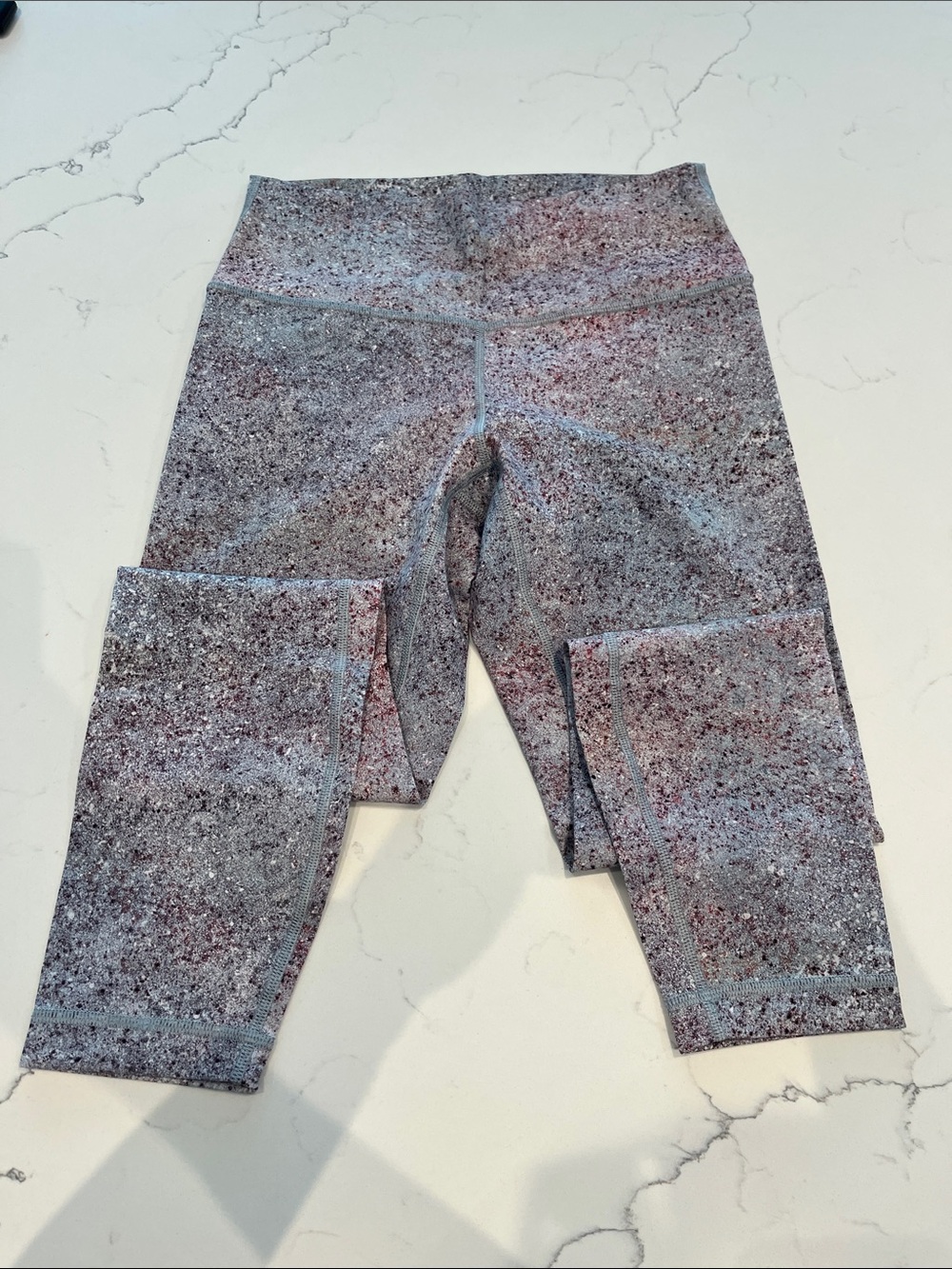 lululemon athletica Speckled Pink and Gray High-Rise Wunder Under 3/4 Leggings